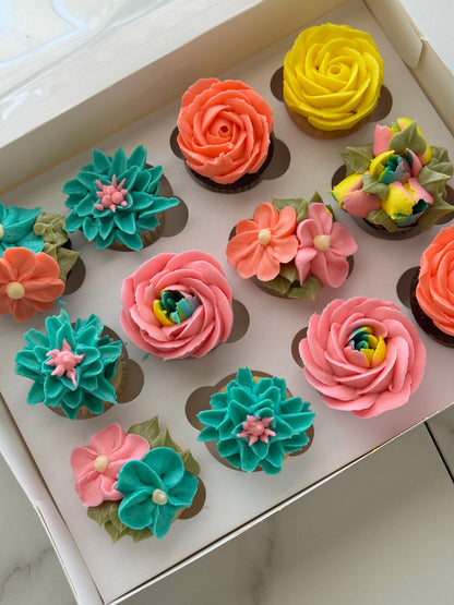 Mini Floral Cupcakes