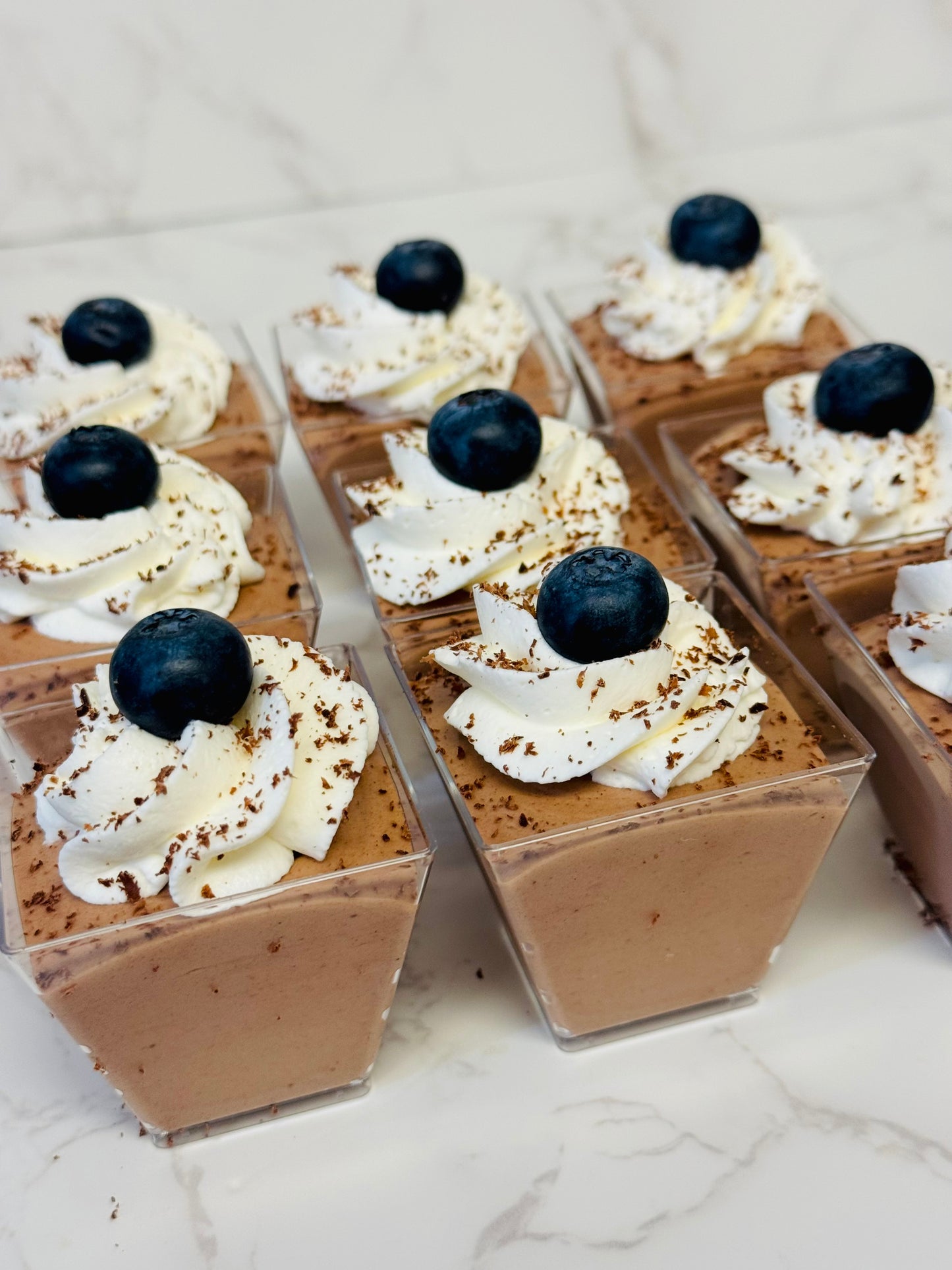 Chocolate mousse shooters